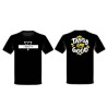T-shirt cotone nera, serigrafia fronte SUPREM-E e retro LINEA AND
