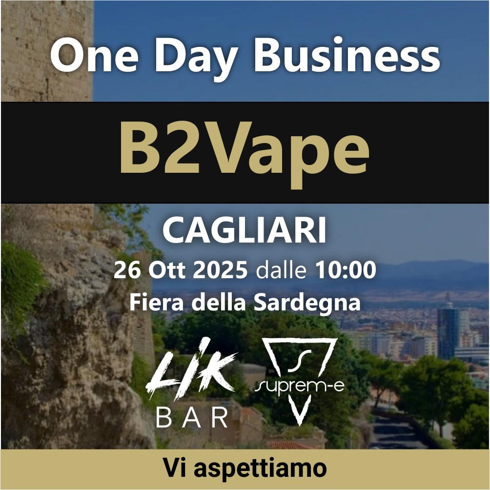 B2Vape Cagliari: il grande evento B2B italiano per il vaping con LIK BAR e SUPREM-E